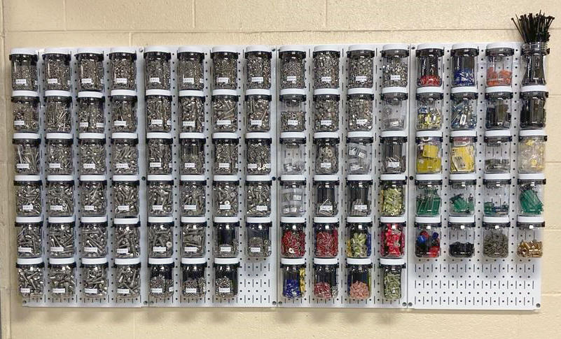 Plastic Pegboard Wallwerx Mason Jar Storage Canister Small Parts Organizer  - Wall Control